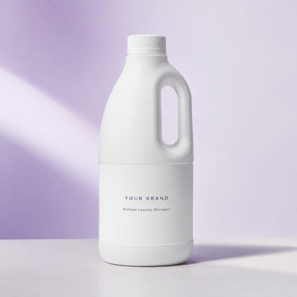 Private label perfume laundry detergent concentrate product mockup, OEM Malaysia