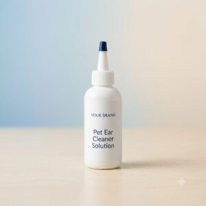 Private label pet ear cleaner solution product mockup, OEM Malaysia