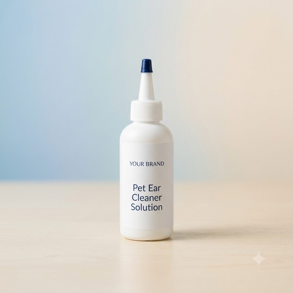 Private label pet ear cleaner solution product mockup, OEM Malaysia