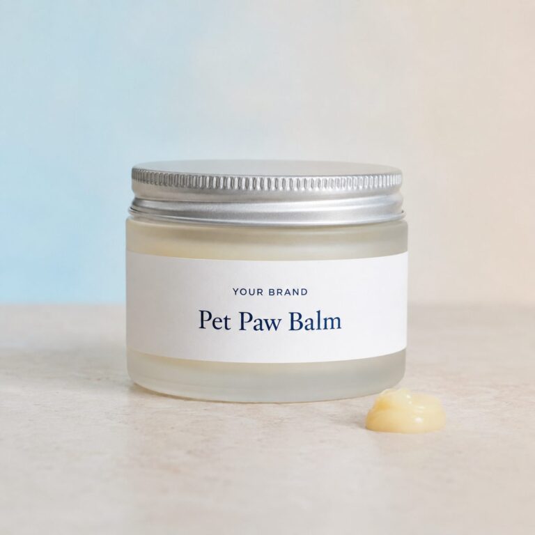 Private label pet paw balm product mockup, OEM Malaysia