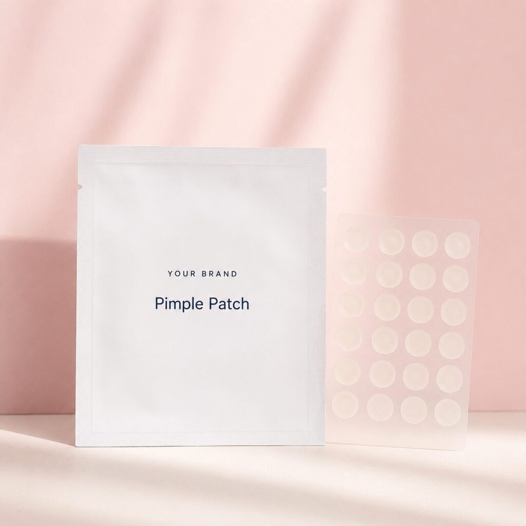 Private label pimple patch hydrocolloid product mockup, OEM Malaysia