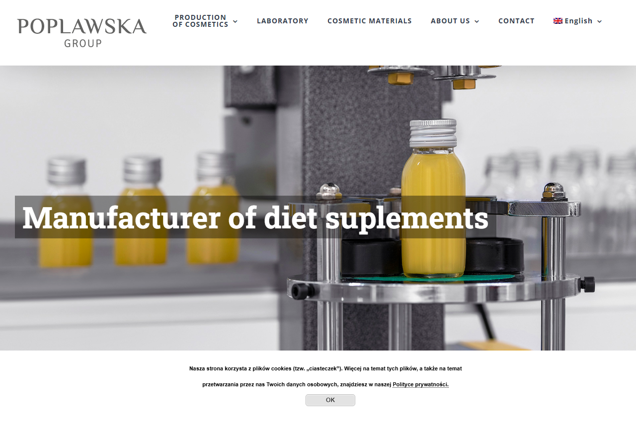 Poplawska Group cosmetics manufacturer website