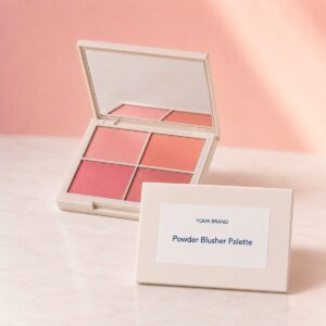 Private label powder blusher palette product mockup, OEM Malaysia