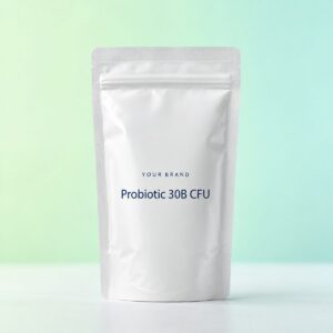 Private label probiotic sachet 30b cfu product mockup, OEM Malaysia