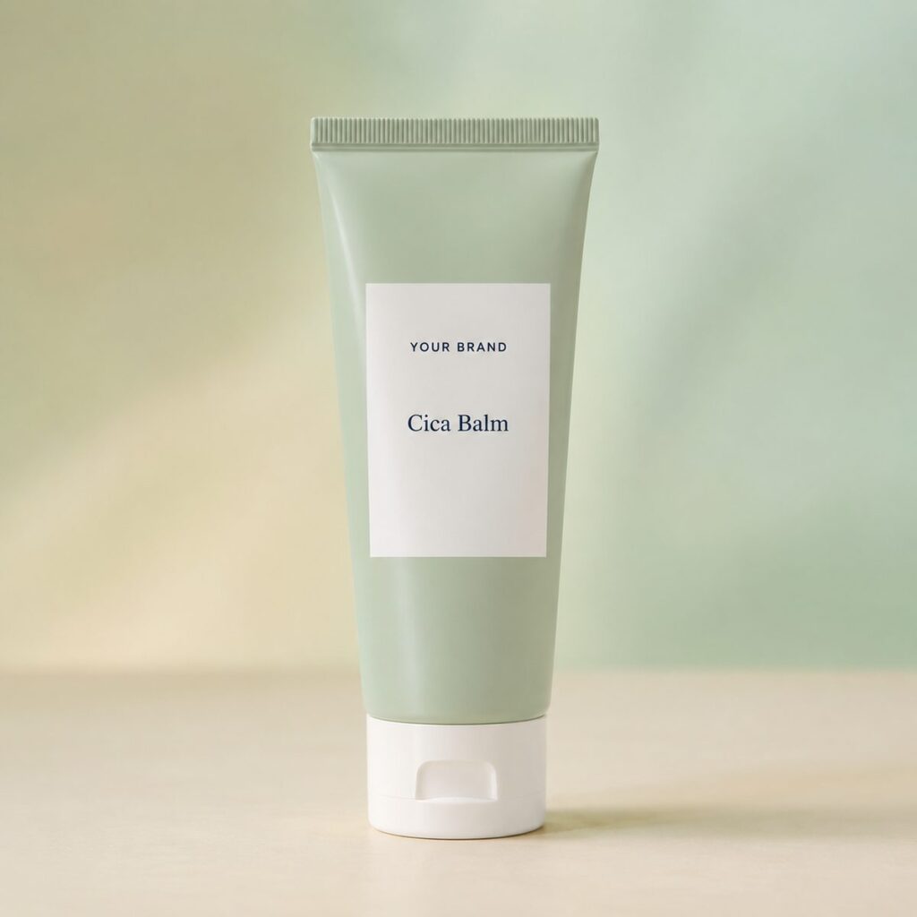 Private label redness relief cica balm product mockup, OEM Malaysia