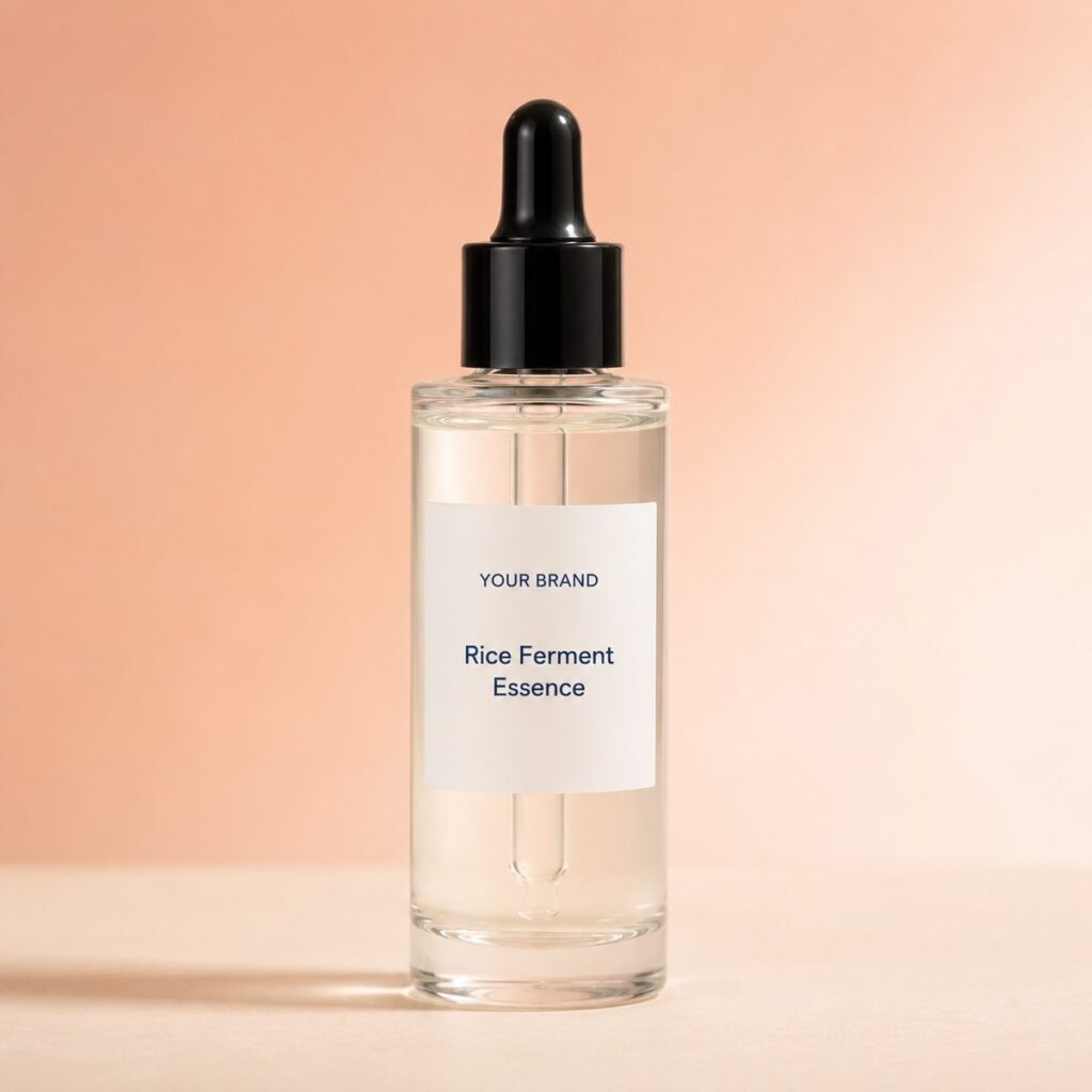 Private label rice ferment essence product mockup, OEM Malaysia