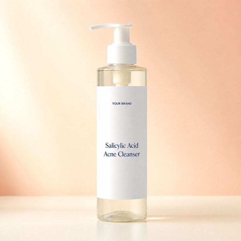 Private label salicylic acid acne cleanser product mockup, OEM Malaysia