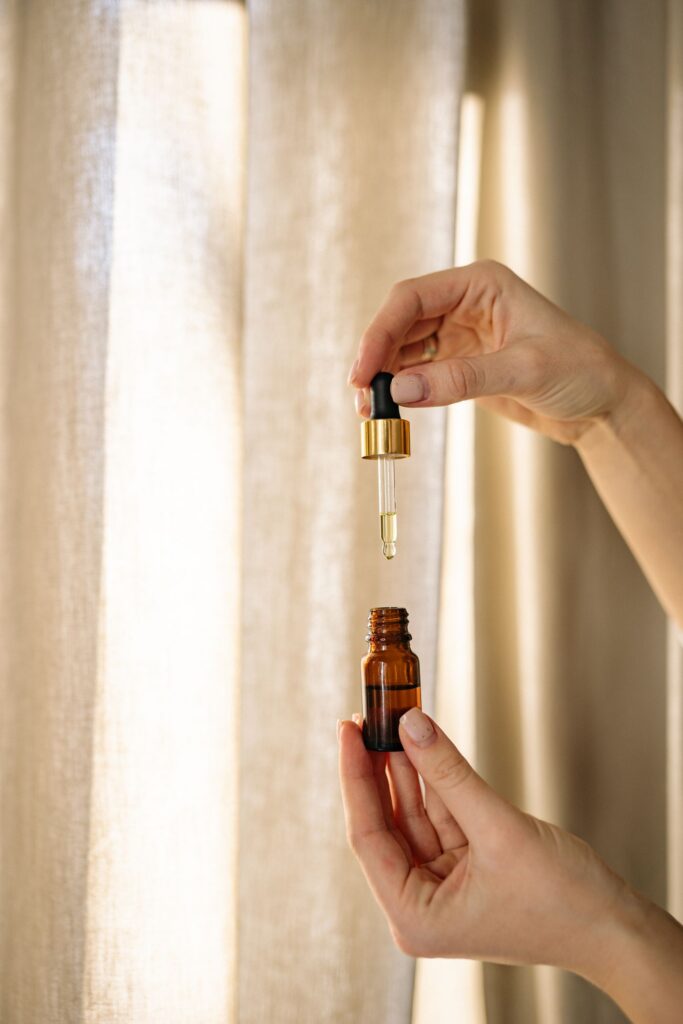 Siberian Fir Essential Oil in an amber glass dropper bottle - OEM private label Malaysia