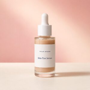 Private label skin tint serum foundation product mockup, OEM Malaysia