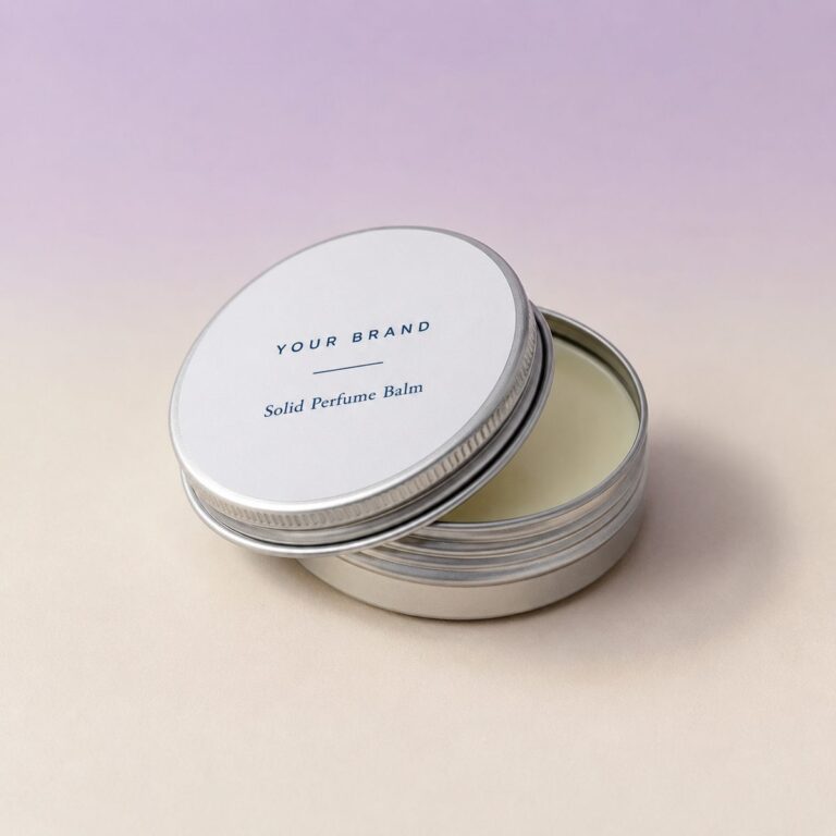 Private label solid perfume balm product mockup, OEM Malaysia