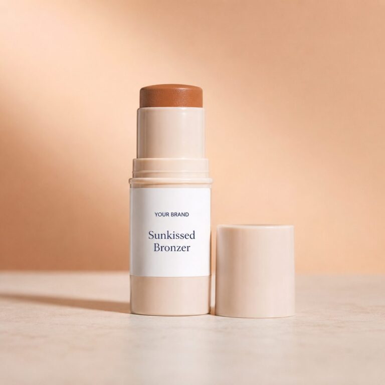Private label sunkissed bronzer stick product mockup, OEM Malaysia