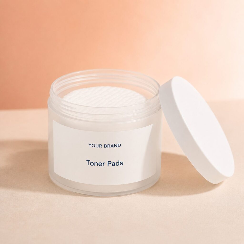 Private label toner pads 60 sheets product mockup, OEM Malaysia