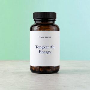 Private label tongkat ali energy capsule product mockup, OEM Malaysia