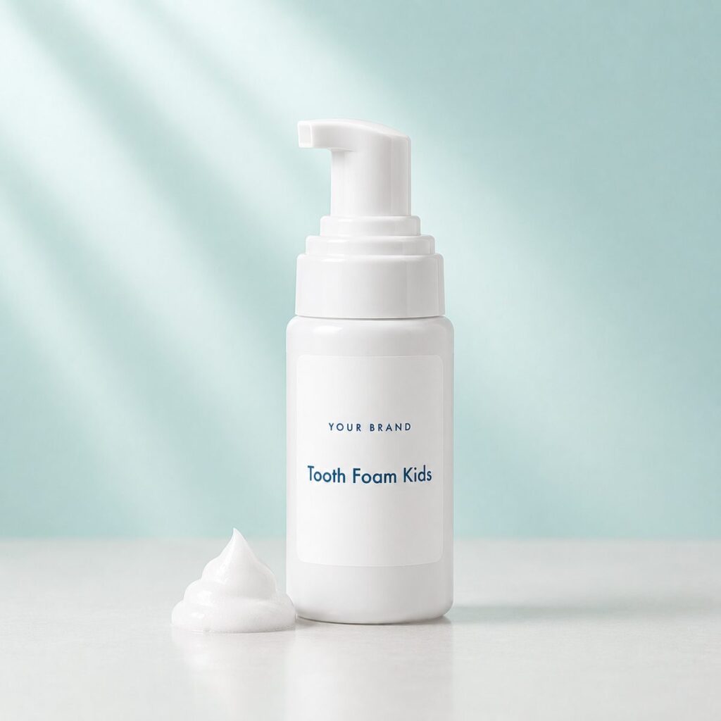 Private label tooth foam kids product mockup, OEM Malaysia