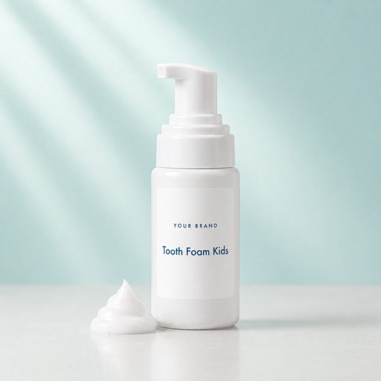 Private label tooth foam kids product mockup, OEM Malaysia