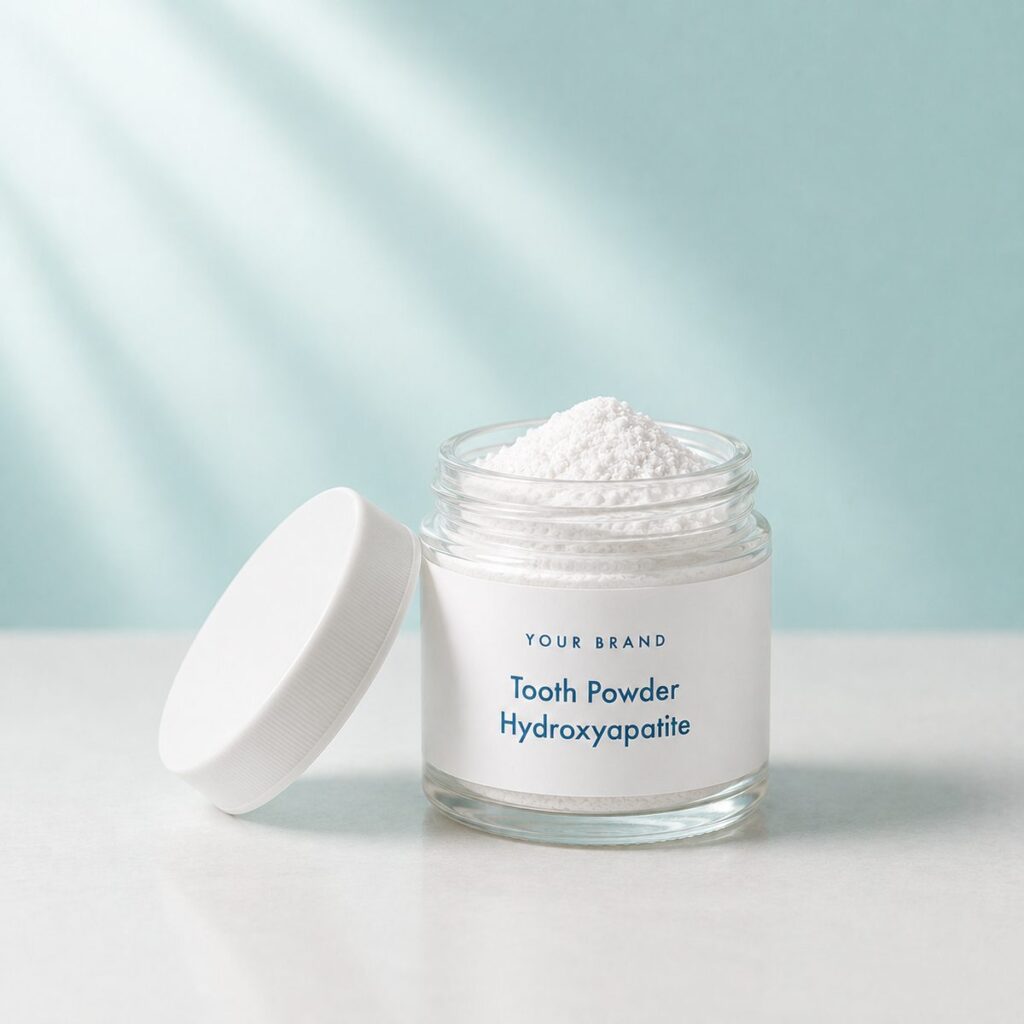Private label tooth powder hydroxyapatite product mockup, OEM Malaysia