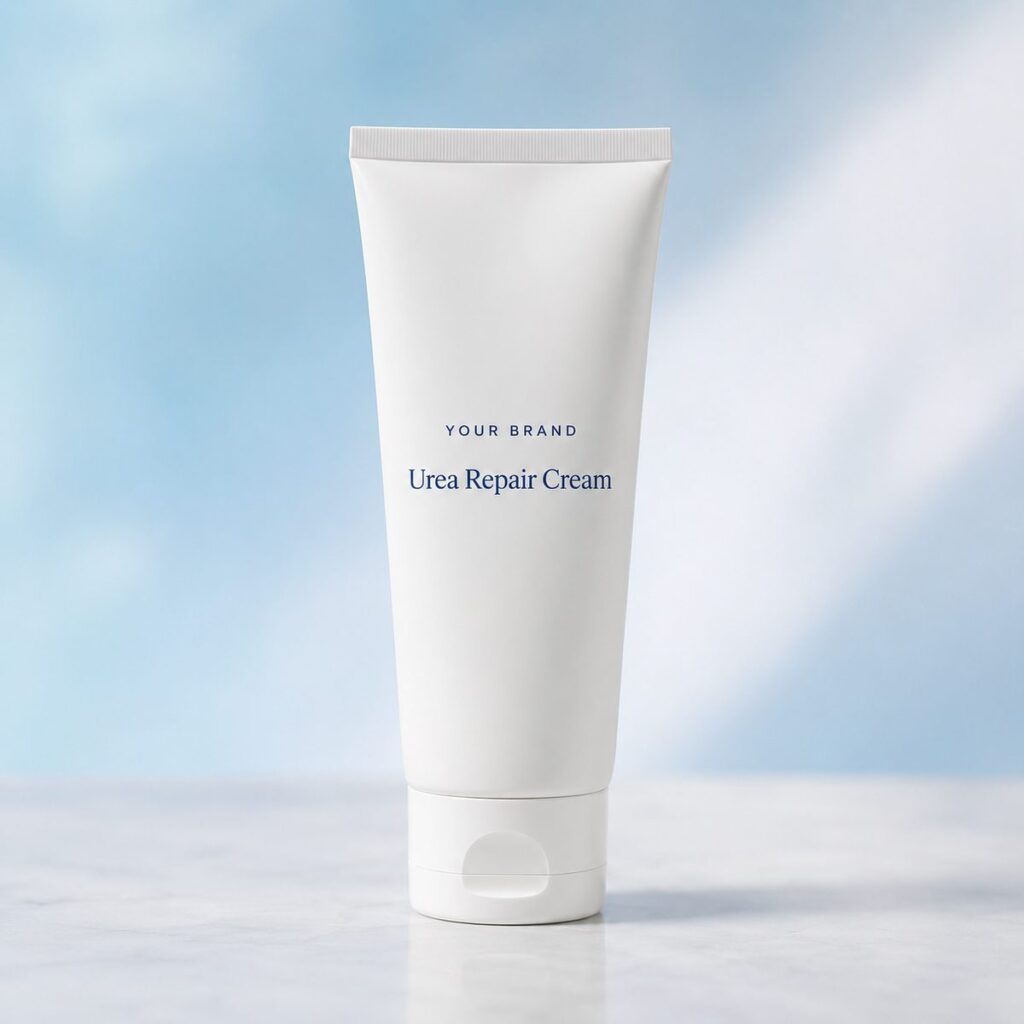 Private label urea repair cream dry cracked product mockup, OEM Malaysia