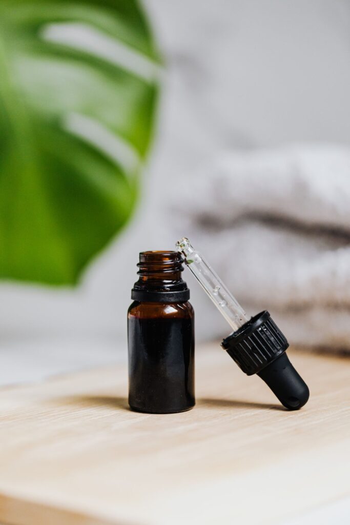 Valerian Essential Oil in an amber glass dropper bottle - OEM private label Malaysia