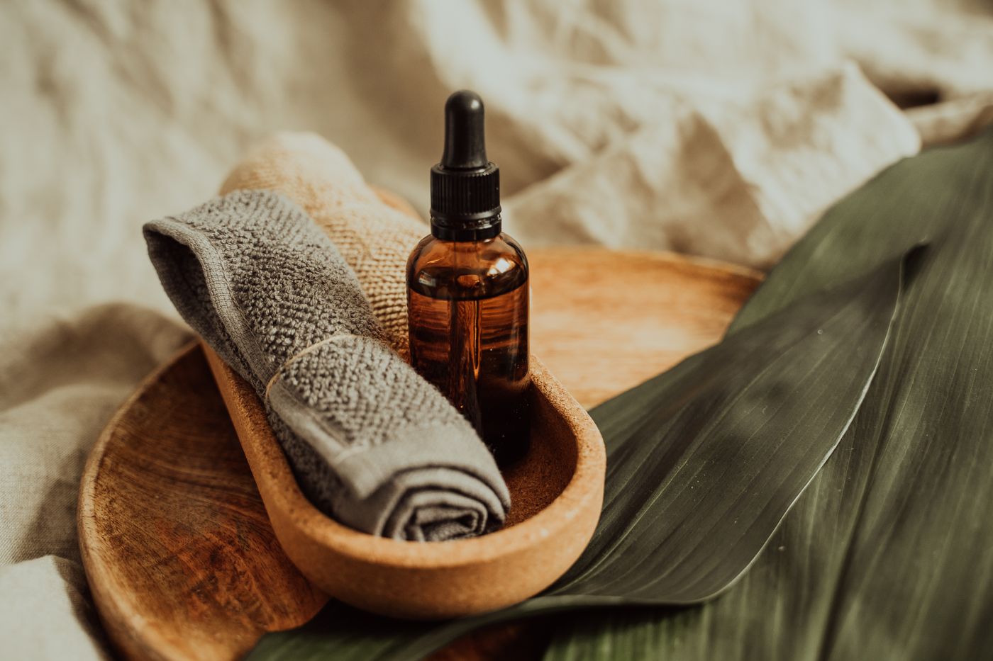 Vetiver Essential Oil in an amber glass dropper bottle - OEM private label Malaysia