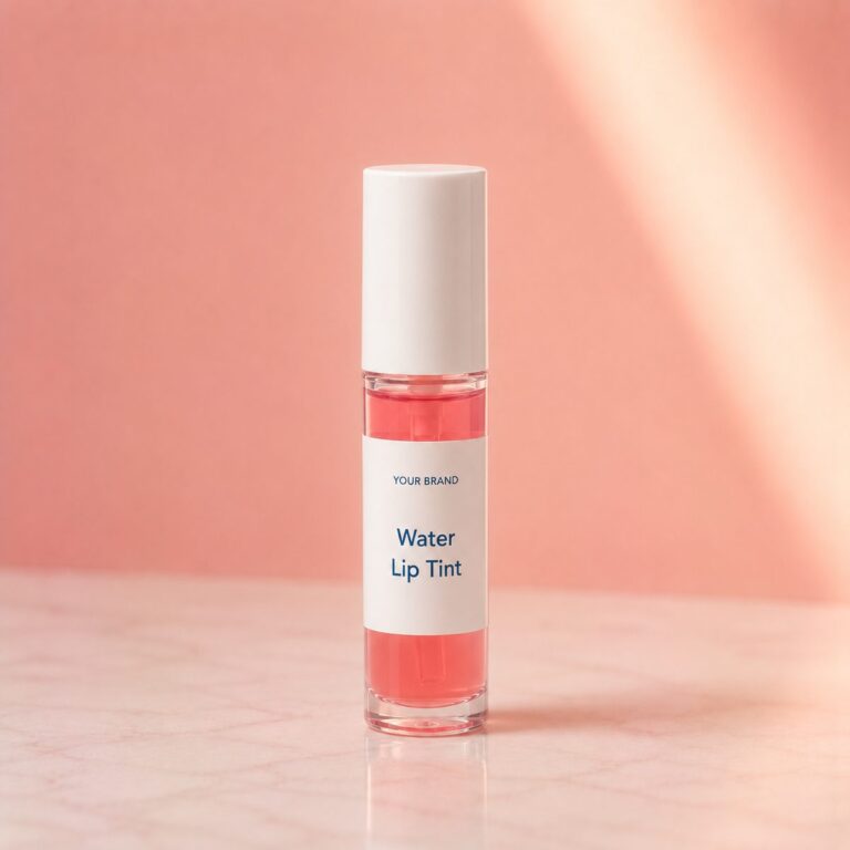 Private label water lip tint product mockup, OEM Malaysia