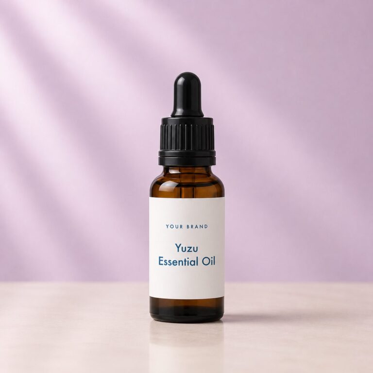 Private label yuzu essential oil product mockup, OEM Malaysia