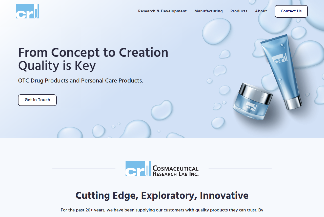Cosmaceutical Research Lab official website