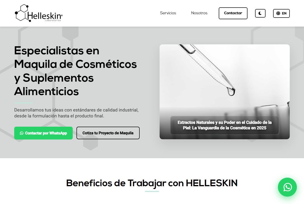 Helleskin Laboratorios website