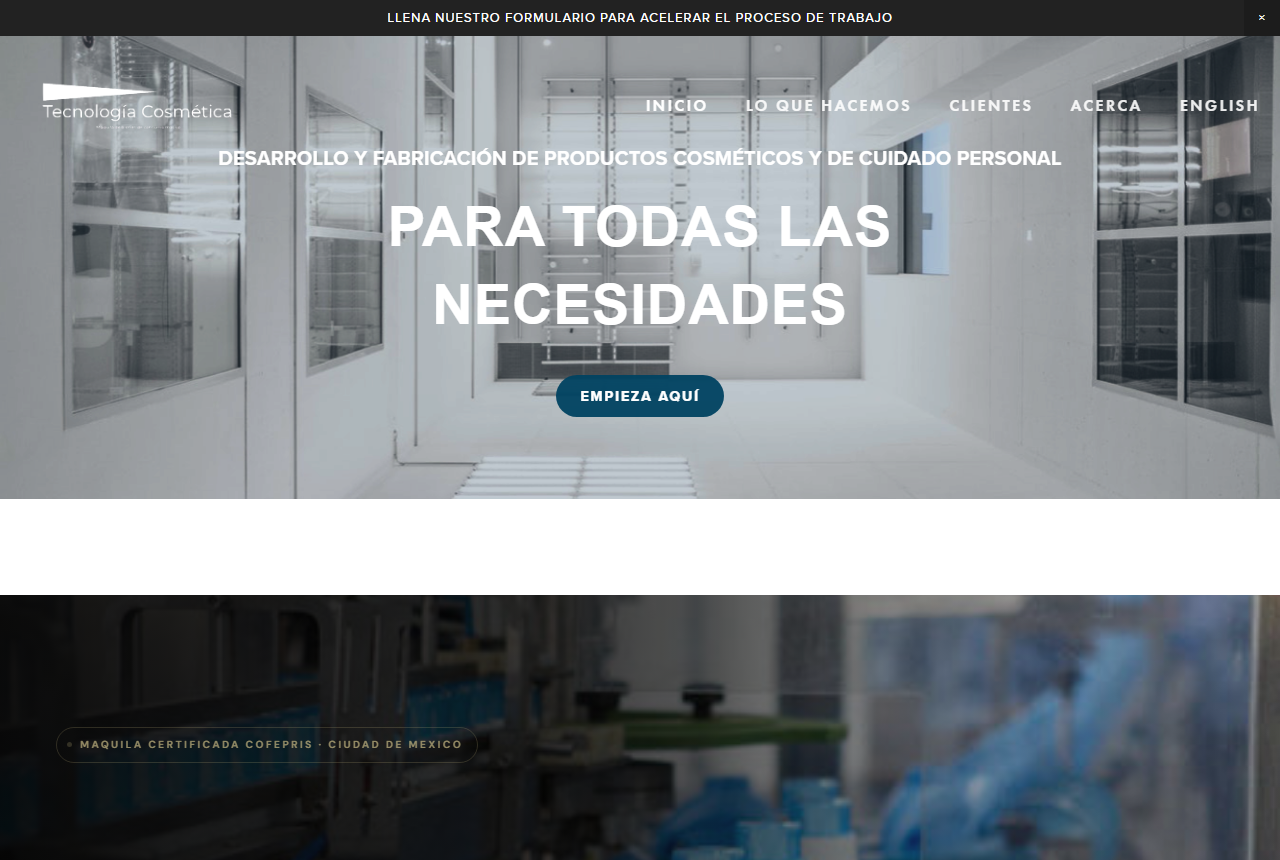 Tecnologia Cosmetica website