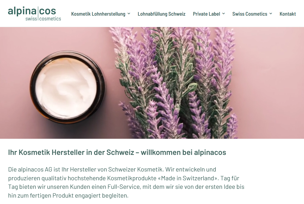 alpinacos AG Swiss cosmetics manufacturer