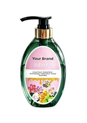 Bidara Shower Gel - Lime 800ml / 500ml - TikTok viral private label product mock-up, ORIZI Group OEM Malaysia