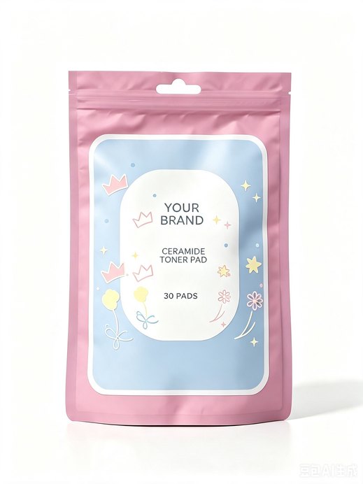Ceramide Toner Pad 30 pads - TikTok viral private label product mock-up, ORIZI Group OEM Malaysia
