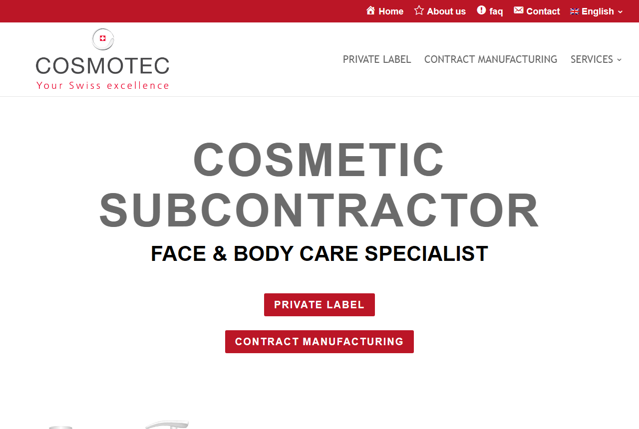 Cosmotec cosmetic subcontractor Valais Switzerland