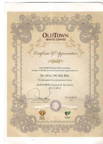 OLDTOWN Berhad CSR Committee certificate