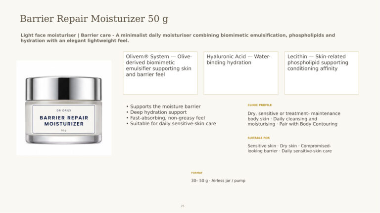 Barrier Repair Moisturizer 50g - dermatology and aesthetic OEM formula sheet, ORIZI Group Malaysia