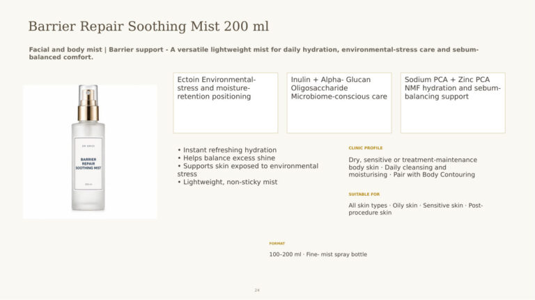 Barrier Repair Soothing Mist 200ml - dermatology and aesthetic OEM formula sheet, ORIZI Group Malaysia