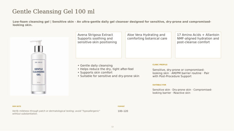 Barrier Therapy Gentle Cleansing Gel 100ml - dermatology and aesthetic OEM formula sheet, ORIZI Group Malaysia