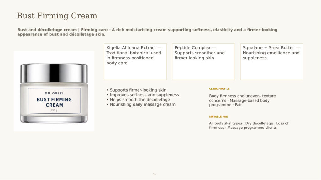 Bust Firming Cream - dermatology and aesthetic OEM formula sheet, ORIZI Group Malaysia