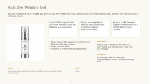 Eternal Radiance Anti Eye Wrinkle Gel - dermatology and aesthetic OEM formula sheet, ORIZI Group Malaysia