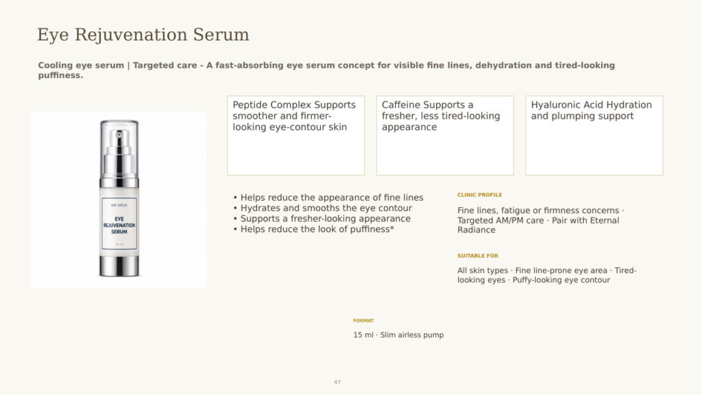 Eye Rejuvenation Serum - dermatology and aesthetic OEM formula sheet, ORIZI Group Malaysia