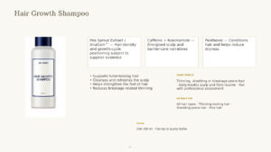 Hair Growth Shampoo (Scalp Density) - dermatology and aesthetic OEM formula sheet, ORIZI Group Malaysia