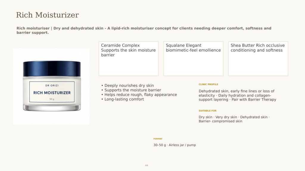 Hydration Bank Rich Moisturizer - dermatology and aesthetic OEM formula sheet, ORIZI Group Malaysia