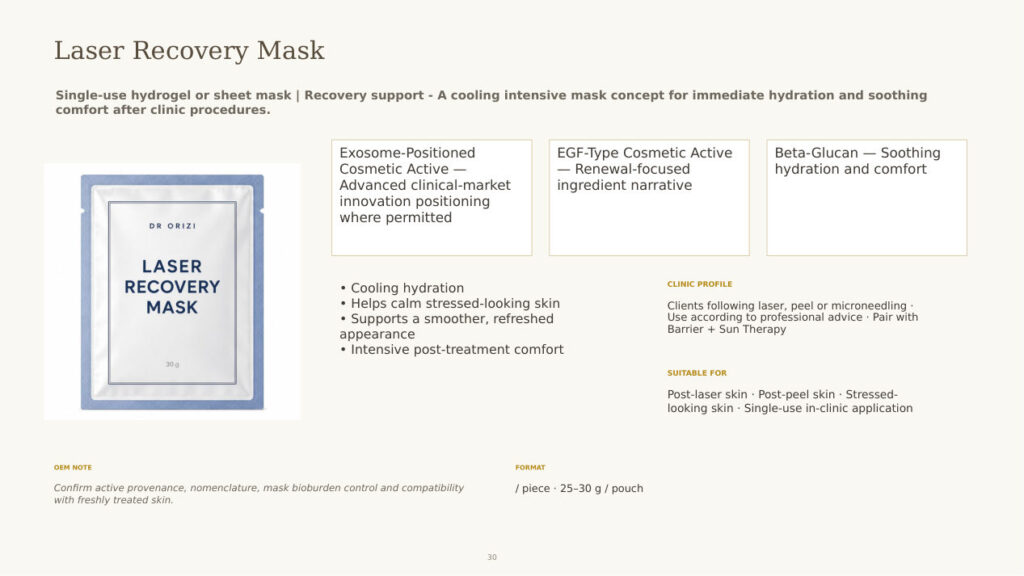 Laser Recovery Mask - dermatology and aesthetic OEM formula sheet, ORIZI Group Malaysia