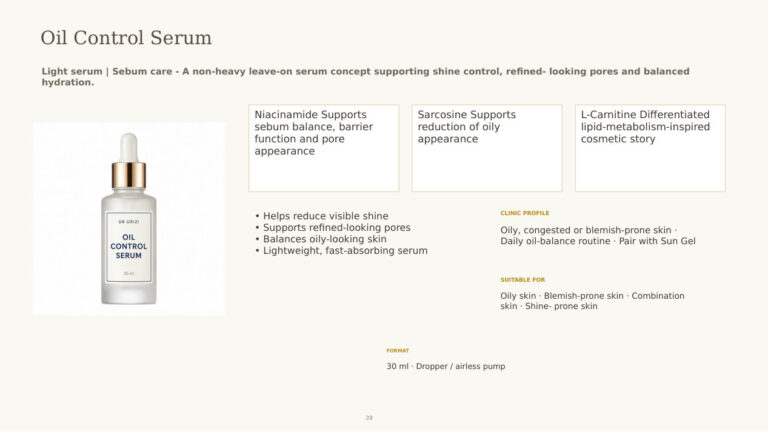 Oil Control Serum - dermatology and aesthetic OEM formula sheet, ORIZI Group Malaysia