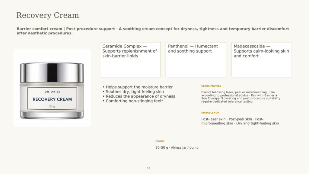 Post-Procedure Recovery Cream - dermatology and aesthetic OEM formula sheet, ORIZI Group Malaysia