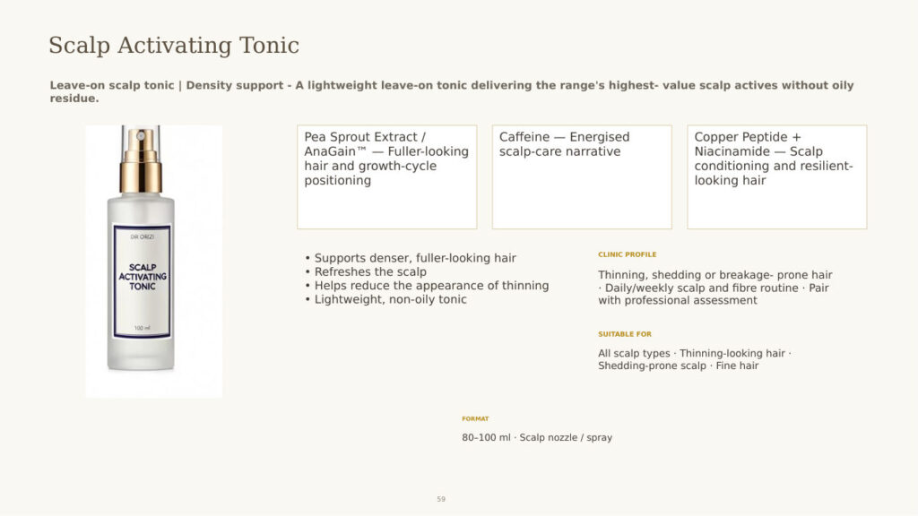 Scalp Activating Tonic - dermatology and aesthetic OEM formula sheet, ORIZI Group Malaysia