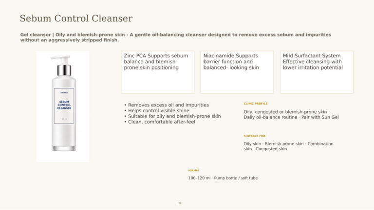 Sebum Control Cleanser - dermatology and aesthetic OEM formula sheet, ORIZI Group Malaysia