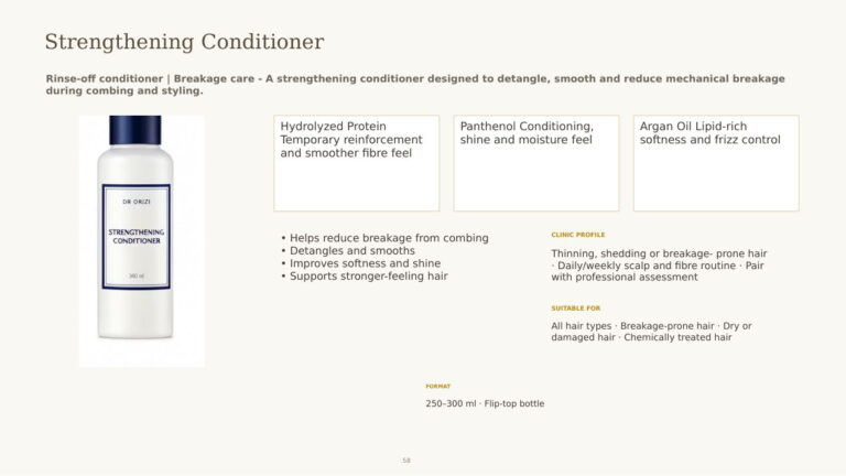 Strengthening Conditioner - dermatology and aesthetic OEM formula sheet, ORIZI Group Malaysia