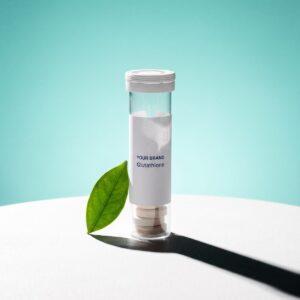 ORIZI Group OEM Glutathione Effervescent Tablet white label tube mockup