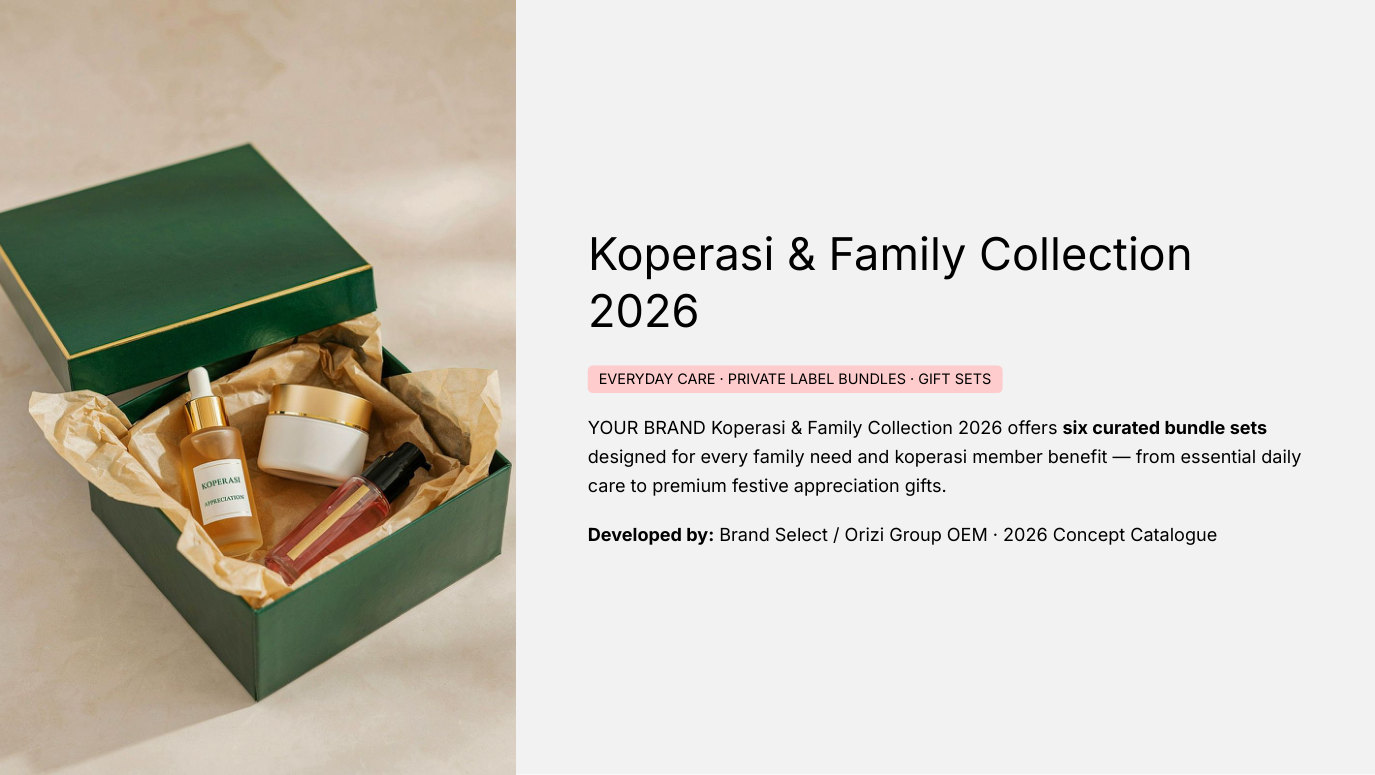 Koperasi and family collection, private-label bundles and gift sets - ORIZI Group Malaysia