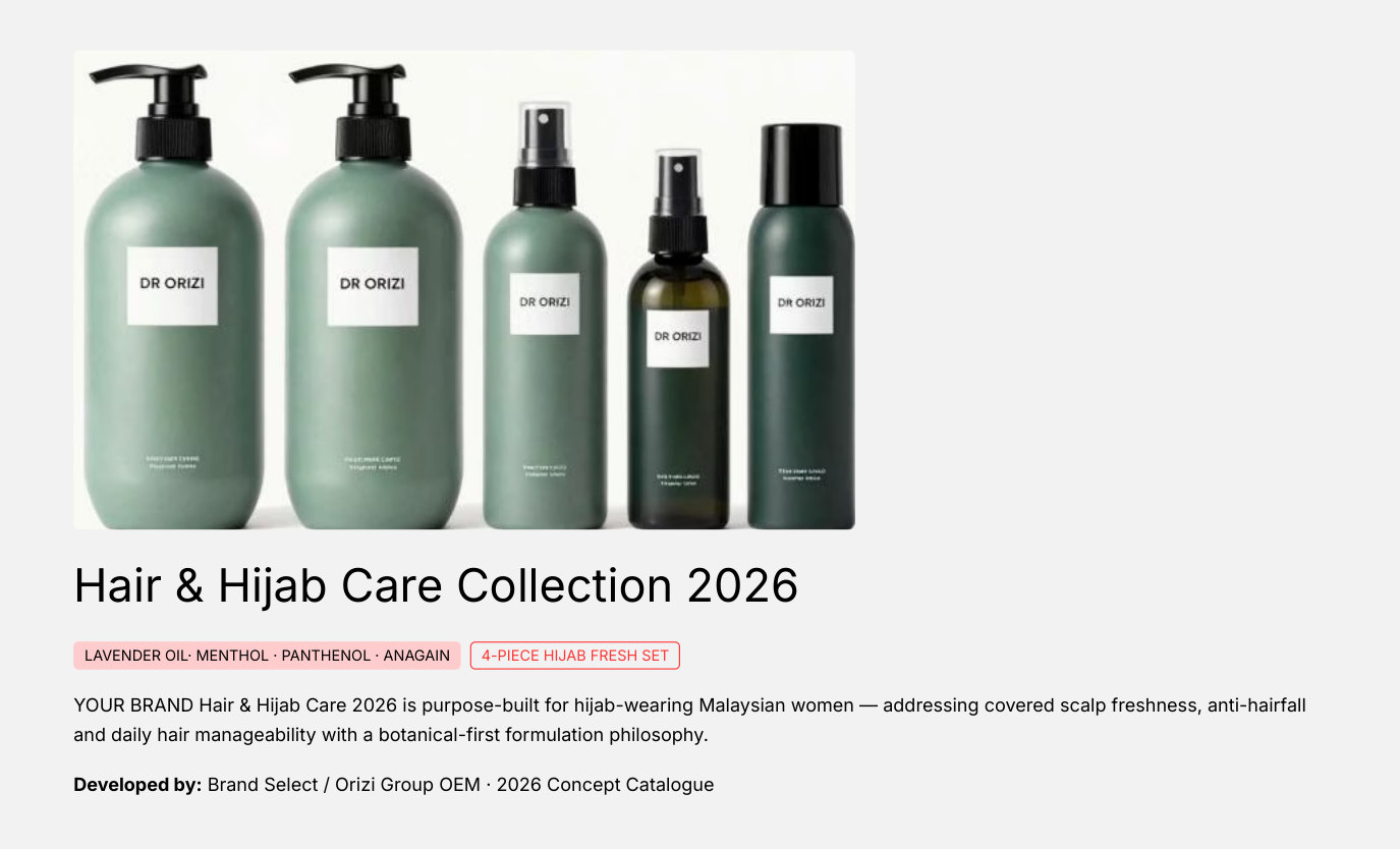 Hair and hijab care collection, four-piece set for hijab wearers - ORIZI Group Malaysia